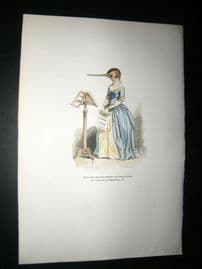 Grandville des Animaux 1842 Hand Col Print. Shy Singing Bird