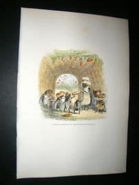 Grandville des Animaux 1842 Hand Col Print. Wasps & Bees eating honey in Nest