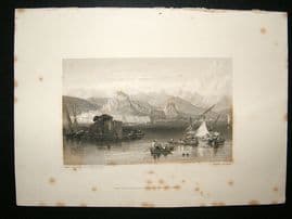 Greece: 1834 Steel Engraving, Corfu Print