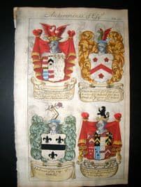 Guillim Heraldry 1679 H/Col Roger James of Surrey, Charles Beauvoir, John Evance