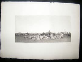 Gustave Guillaumet 1885 Photogravure. Evening Prayer in the Sahara