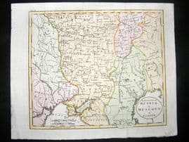 Guthrie 1798 Antique Hand Col Map. Southern Part of Russia or Muscovy