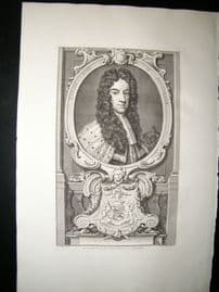 Houbraken C1750 Folio Antique Portrait. Daniel Finch, Ealr of Nottingham