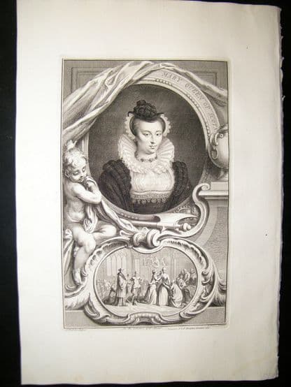 Houbraken C1750 Folio Antique Portrait. Mary Queen of Scots | Albion Prints
