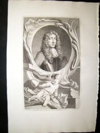 Houbraken C1750 Folio Portrait. Anthony Ashley Cooper, Earl of Shaftesbury