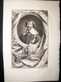 Houbraken C1750 Folio Portrait. Robert Rich. Earl of Warwick. America Colonist