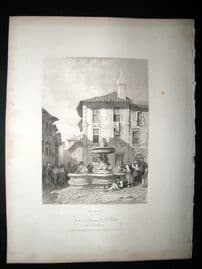 Italy 1834 Antique Print. Vietri, Near Rome