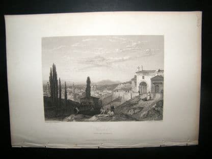 Italy 1838 Antique Print. Verona from the Ramparts | Albion Prints
