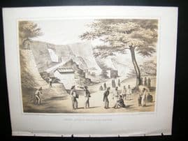 Japan Perry Expedition 1856 Antique Print. Castle Of Na-Ga-Gus-Ko, Lew Chew