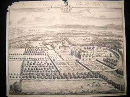 Kip Gloucestershire 1712 Folio Antique Print. Alveston, seat of Edward Hill | Albion Prints