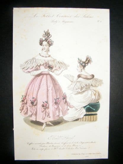 Lady's Magazine 1833 H/Col Fashion Print. Ball Dress 4 | Albion Prints