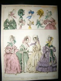 Le Beau Monde 1838 Hand Col Fashion Print 02