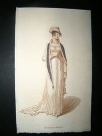Le Beau Monde C1808 H/Col Regency Fashion Print. Evening Dress