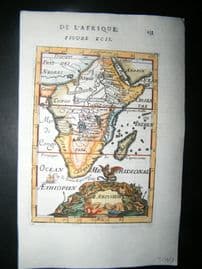 Mallet 1683 Antique Hand Col Map. Abissinie. Africa Continent