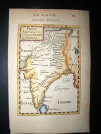 Mallet 1683 Antique Hand Col Map. Inde Ancienne. India