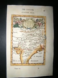 Mallet 1683 Antique Hand Col Map. Mogul Empire, India