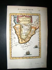 Mallet 1683 Antique Hand Col Map. Monomotapa et la Cafrerie. Africa