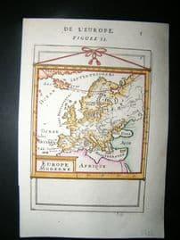 Mallet 1686 Antique Hand Col Map. Europe Moderne