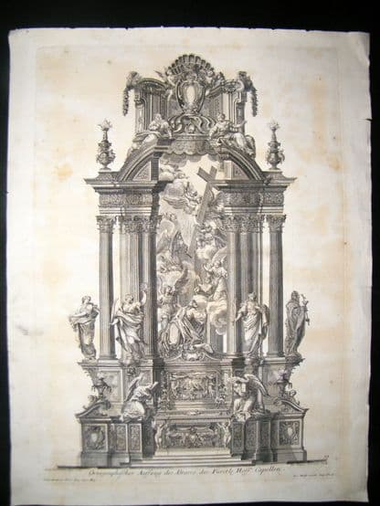 Paul Decker 1711 Antique Folio Baroque Architectural Print. Altar 59 | Albion Prints