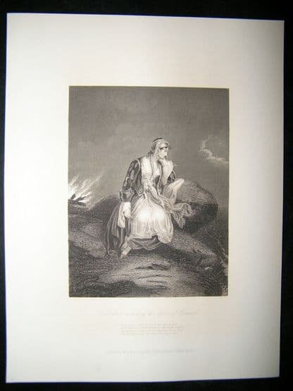 Pretty Lady 1867 Antique Print. Medona, Watching the return of Conrad | Albion Prints