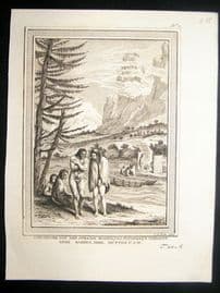 Prevost C1750 Antique Print. Patagonian Indians. Chile Argentina