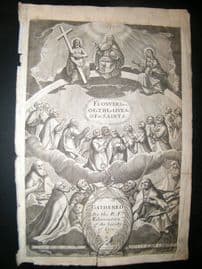 Ribadeneyra 1669 Folio Religious Print. Engraved Title Page