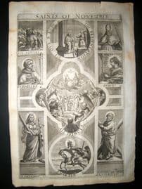 Ribadeneyra 1669 Folio Religious Print. Saints of November
