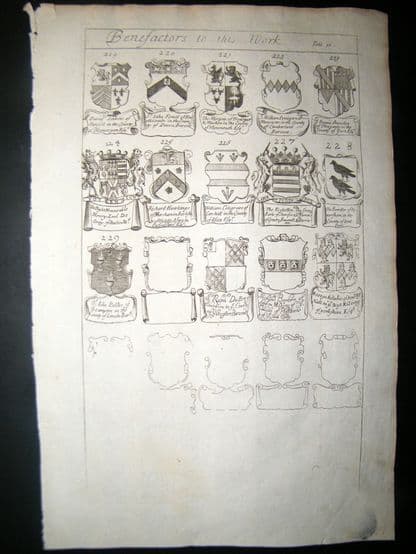 Richard Blome 1686 Folio Antique Print. Heraldry - 10 | Albion Prints
