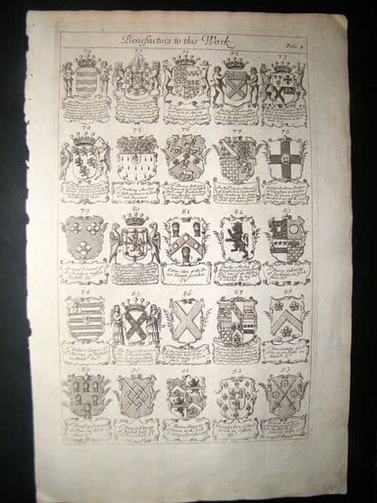 Richard Blome 1686 Folio Antique Print. Heraldry 4 | Albion Prints