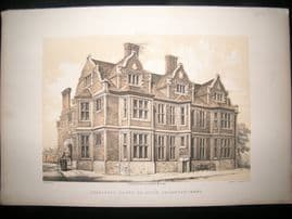 Richardson Mansions 1840's Folio Antique Print. Charleton Court, Kent