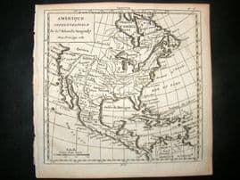 Robert de Vaugondy 1774 Antique Map. Amerique Septentrionale. USA Canada
