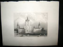 Russia 1847 Antique Print. Kloster Smolnoi, St. Petersburg