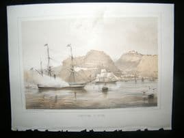Saint Helena Perry Expedition 1856 Antique Print. Jamestown, St. Helena. Ships