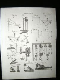Science & Tech C1790 Antique Print. Mechanics 284