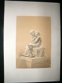 Sculpture 1863 Antique Print, Constance and Arthur by Woolner 54