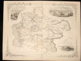 Tallis & Rapkin 1852 Antique Decorative Map. Independent Tartary