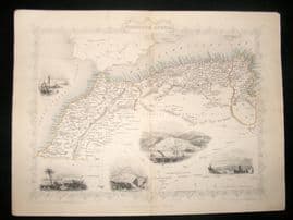 Tallis & Rapkin 1852 Antique Decorative Map. Northern Africa