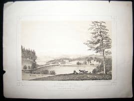 Twycross Lancashire 1846 Antique Print. Bigland Hall