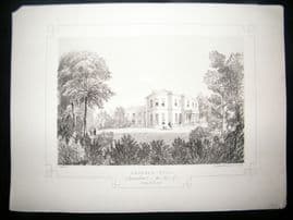 Twycross Lancashire 1846 Antique Print. Leagram Hall