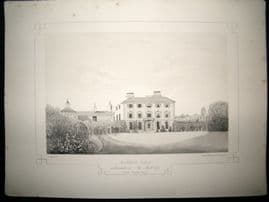 Twycross Lancashire 1846 Antique Print. Raikes Hall
