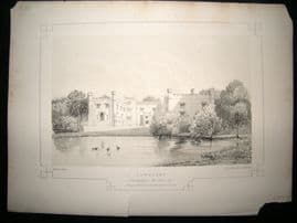 Twycross Lancashire 1846 Antique Print. Towneley