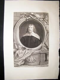 Vertue C1750 Folio Antique Portrait. Francis Russel, Earl of Bedford