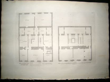 Vitruvius Britannicus C1720 Plan. Parlor Floor, Lindsey House, Chelsea London | Albion Prints