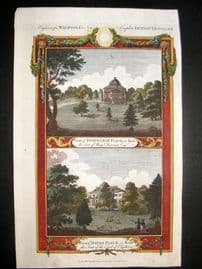 Walpoole British Traveller 1784 H/Col Print, Foots Cray & Hayes Palace, Kent, UK