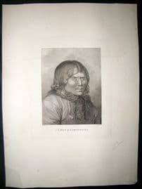 Webber 1785 LG Folio Antique Print. A man of Kamtschatka, Russia Cook Voyage