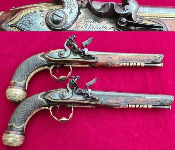 * An extremely fine Pair of Napoleonic era French Officer's Flintlock Pistols, FOR SALE. Ref 3780.