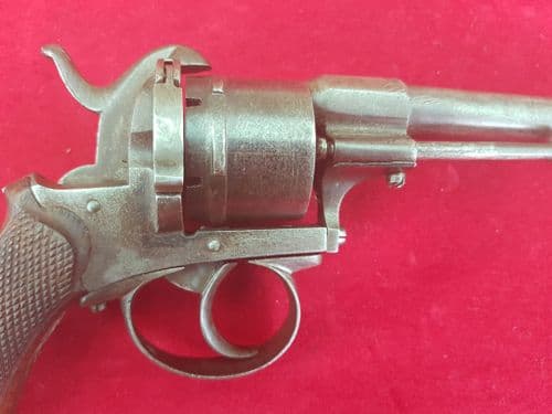 A Belgian 6 shot double action 10 mm antique pin-fire revolver. C. 1865. Ref 9421.