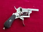 A fine Belgian 9mm 6 shot pin-fire revolver with  folding trigger. Circa 1865. Ref 3639