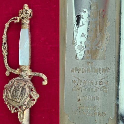 A fine DANISH DIPLOMATIC SWORD complete in its scabbard manufactured By Wilkinson LONDON. Ref 3943.