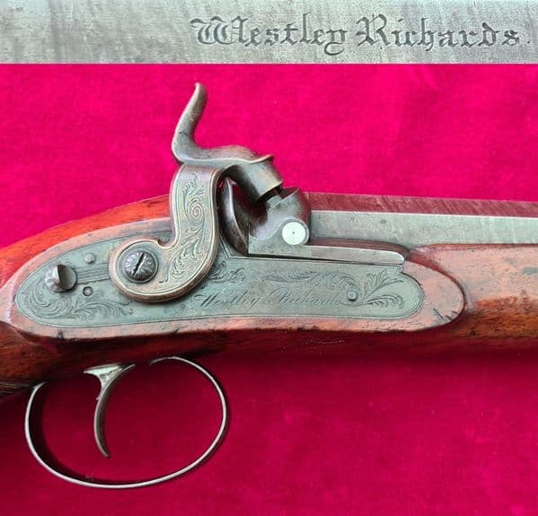 A fine English .65 cal percussion Officers travelling pistol by Westley Richards. C. 1840. Ref 4123